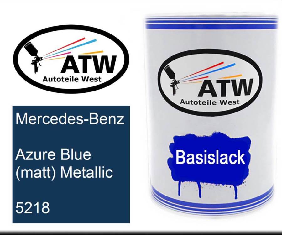 Mercedes-Benz, Azure Blue (matt) Metallic, 5218: 500ml Lackdose, von ATW Autoteile West.